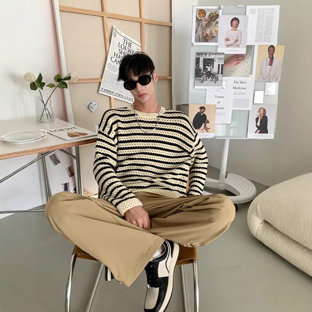 Men's Lazy Style High-end Long Sleeve Design Sweater