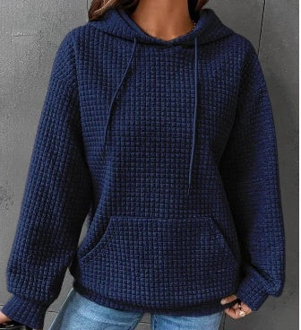 Women's Loose Casual Long-Sleeved Sweater – Solid Color Knit Pullover for Fall & Winter