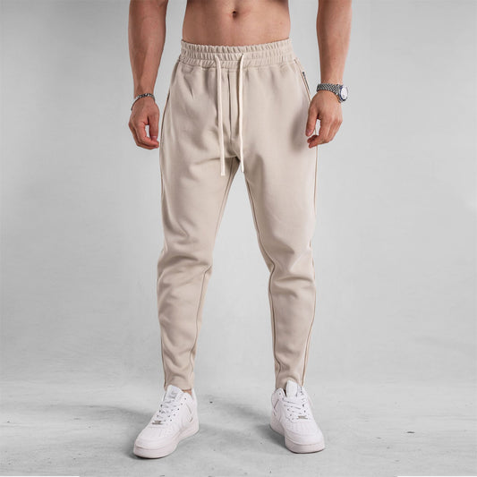 Slim Fit Leg Opening Zipper Ankle Banded Pants