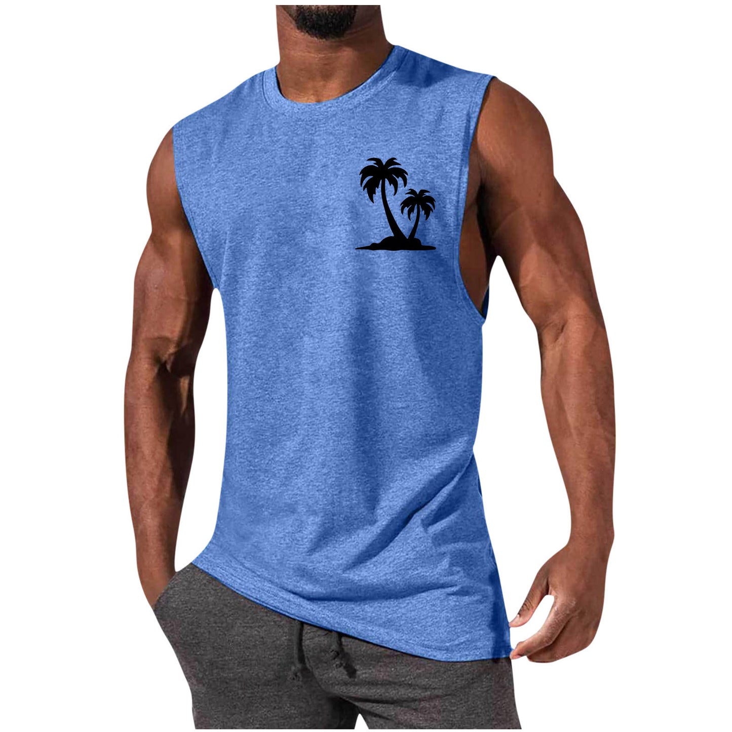 European And American Sleeveless T-shirt Summer Loose Sports Vest Men
