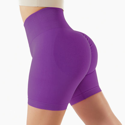 🍑 Seamless High Waist Yoga Shorts – European & U.S. Style with Hip-Lifting Fit