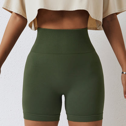 🍑 Seamless High Waist Yoga Shorts – European & U.S. Style with Hip-Lifting Fit