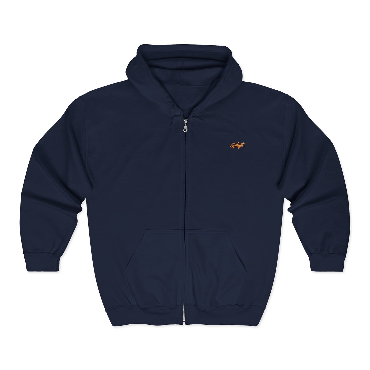 Embroidered Small Script Logo Full-Zip Hoodie – Premium Everyday Zip-Up Sweatshirt