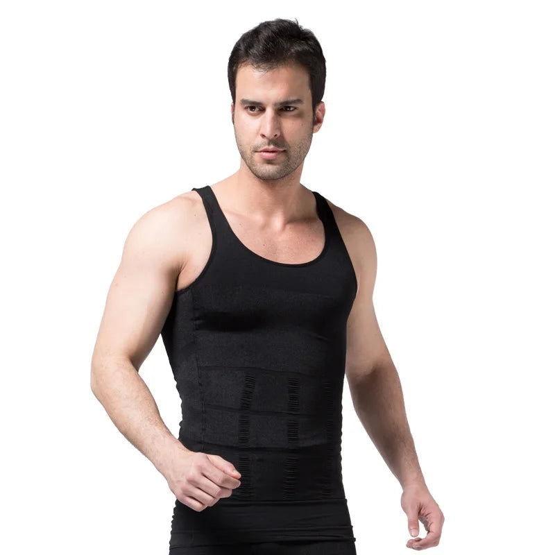 Men's Compression Body Shaper Tank Top - Slimming Vest for Abs, Tummy Control, Gym Workout & Shapewear