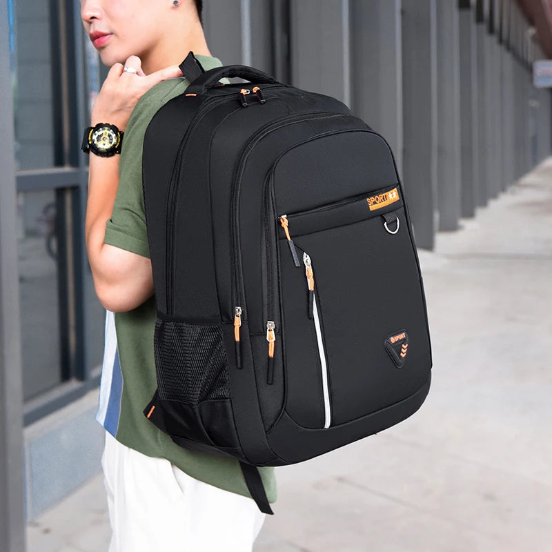 Minimalist Large Capacity Backpack for Men – Waterproof Oxford Commute School Backpack, Business Casual, Multiple Pockets, Travel Bag