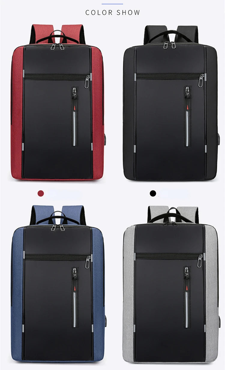 Waterproof Business Backpack for Men – USB Charging 15.6-Inch Laptop Backpack, Large Capacity School & Work Bag, Durable Men’s Backpack