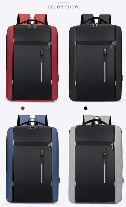 Waterproof Business Backpack for Men – USB Charging 15.6-Inch Laptop Backpack, Large Capacity School & Work Bag, Durable Men’s Backpack