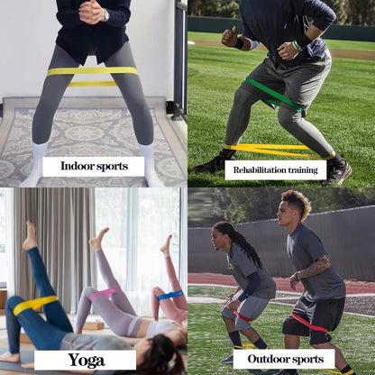 5Pcs/Set Yoga Resistance Bands – Elastic Bodybuilding Bands for Pilates, Gym Workouts, and Fitness – Expander Belt – Pink