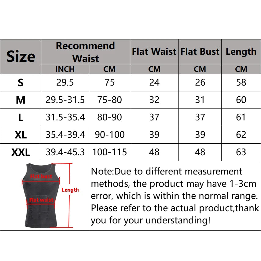 Men's Compression Body Shaper Tank Top - Slimming Vest for Abs, Tummy Control, Gym Workout & Shapewear