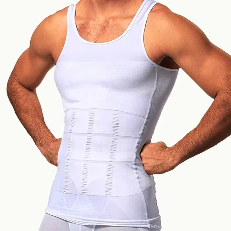 Men's Compression Body Shaper Tank Top - Slimming Vest for Abs, Tummy Control, Gym Workout & Shapewear
