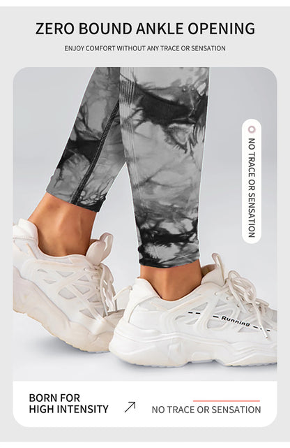 Tie Dye Yoga Pants for Women – Seamless High Waist Push-Up Leggings | Fitness & Workout Gym Tights | 2024 New