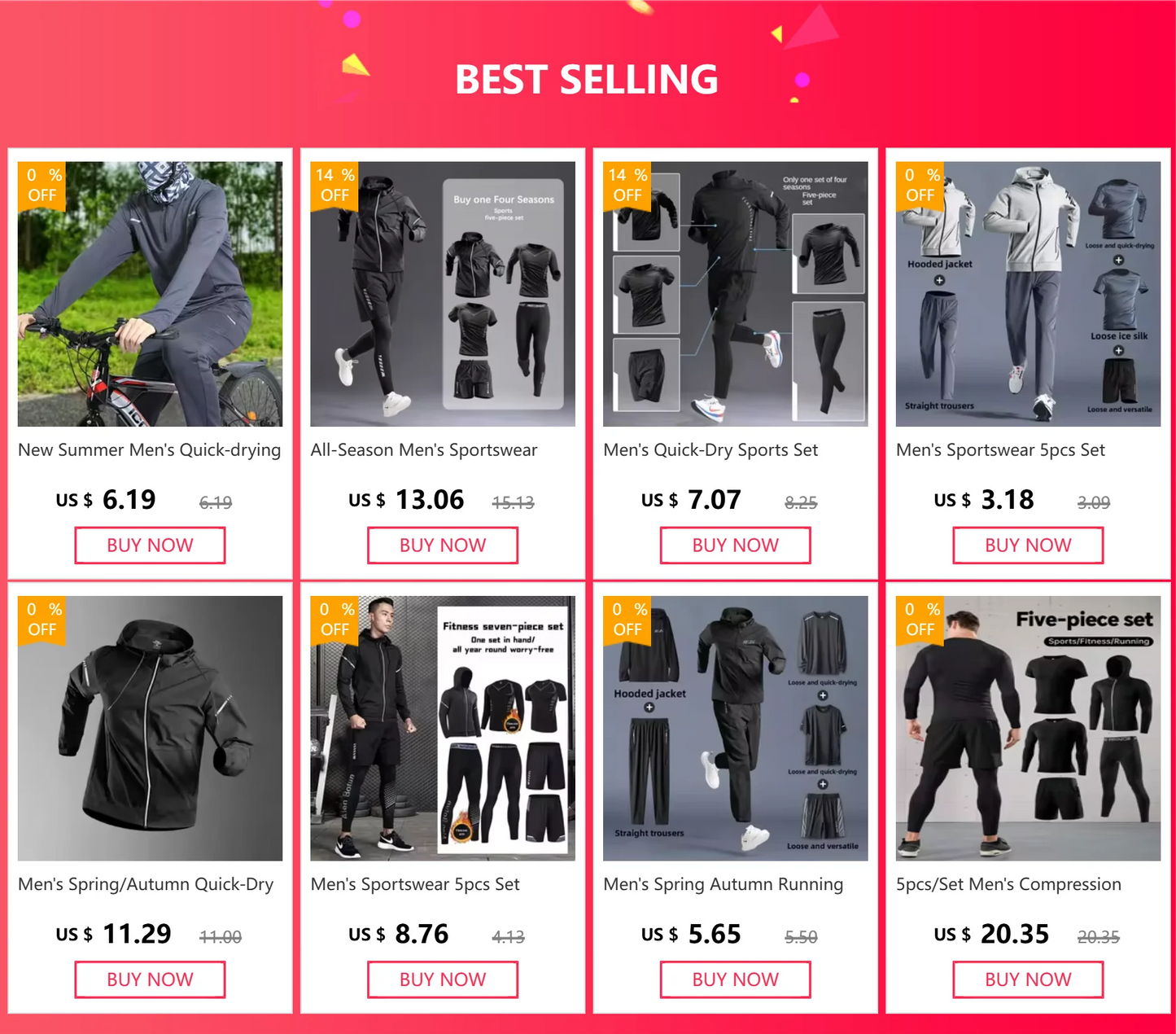 All-Season Men's Sportswear Set – Tracksuit for Running, Cycling, Fitness, Hiking, Gym Clothing for Men, Jogging & Boxing, 5-Piece Set