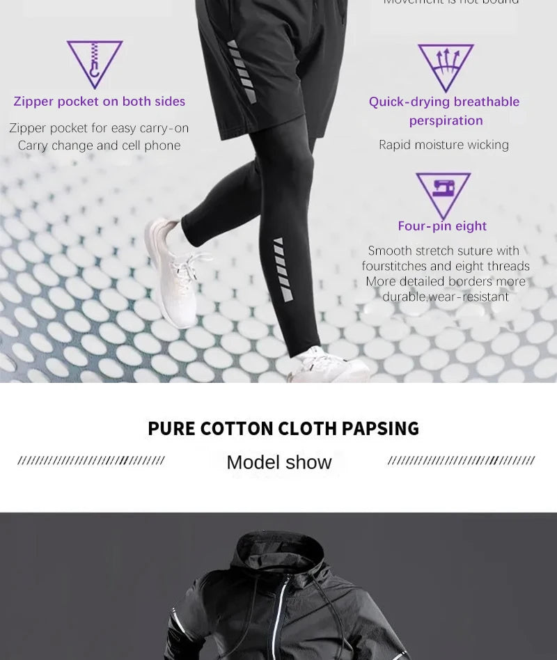 All-Season Men's Sportswear Set – Tracksuit for Running, Cycling, Fitness, Hiking, Gym Clothing for Men, Jogging & Boxing, 5-Piece Set