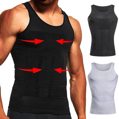 Men's Compression Body Shaper Tank Top - Slimming Vest for Abs, Tummy Control, Gym Workout & Shapewear