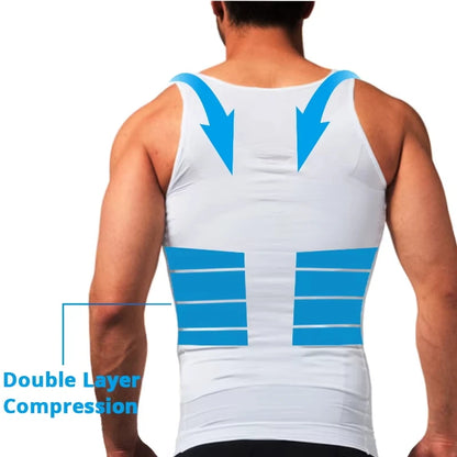 Men's Compression Body Shaper Tank Top - Slimming Vest for Abs, Tummy Control, Gym Workout & Shapewear