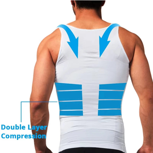 Men's Compression Body Shaper Tank Top - Slimming Vest for Abs, Tummy Control, Gym Workout & Shapewear