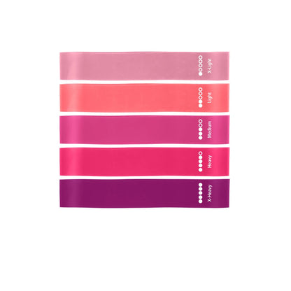 5Pcs/Set Yoga Resistance Bands – Elastic Bodybuilding Bands for Pilates, Gym Workouts, and Fitness – Expander Belt – Pink