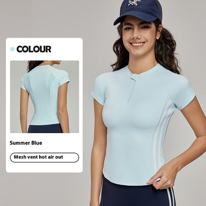 🧘‍♀️ Women’s Short-Sleeved Top – Slim Fit, Breathable & High-Grade Summer Activewear