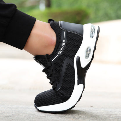 Black Men’s Safety Sneakers – Lightweight Breathable Work, Gym, Travel, Running, and Casual Shoes