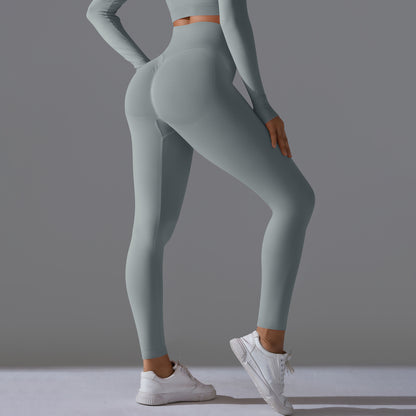 Seamless High-Waisted Yoga Pants – Nude Feel Slim Fit Leggings for Women’s Fitness & Workout