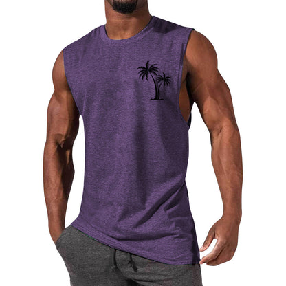 European And American Sleeveless T-shirt Summer Loose Sports Vest Men