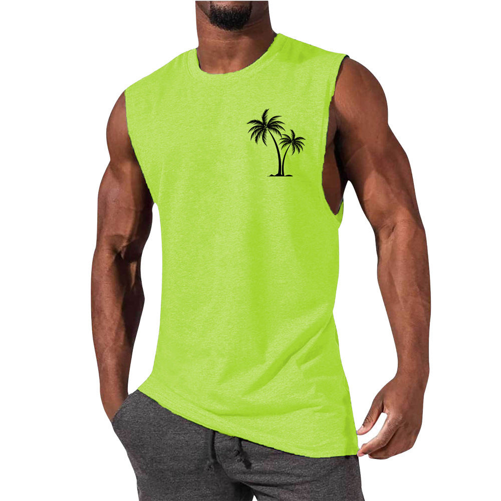 European And American Sleeveless T-shirt Summer Loose Sports Vest Men