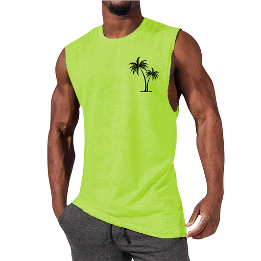 European And American Sleeveless T-shirt Summer Loose Sports Vest Men