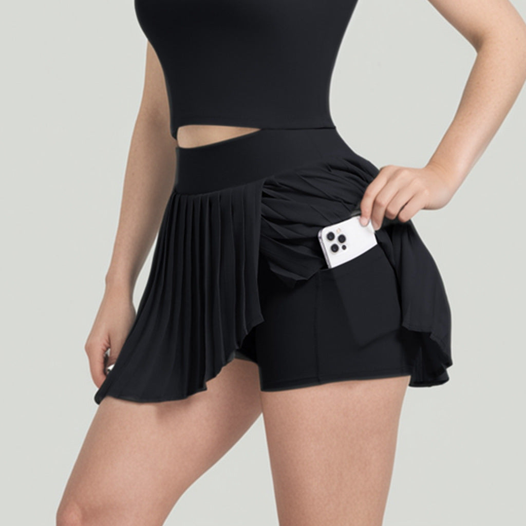 Women’s Pleated Tennis Skirt – Nude Feel Athletic Skort for Running, Fitness, Golf & Outdoor Leisure
