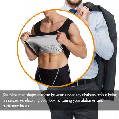 Men’s Sweat Shaper Corset Vest – Heat Trapping Body Shaper Shirt for Weight Loss & Workout Compression
