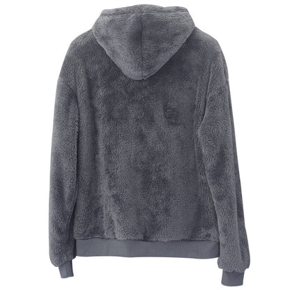 Men’s Double-Sided Velvet Hooded Sweater – Plush Sweatshirt With Pockets