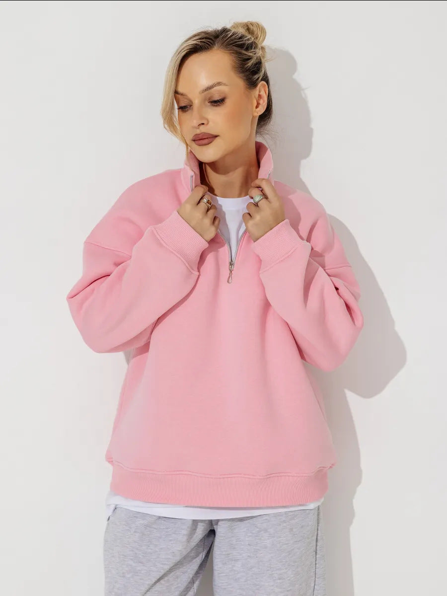 Lazy Style Fashion Casual Versatile Zip-Up Hoodie