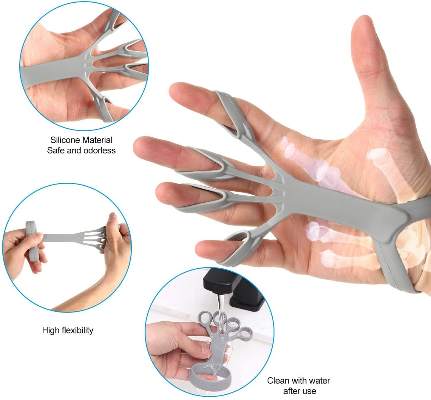 Silicone Grip Device – Finger Exercise Stretcher for Hand Strength, Arthritis Relief & Rehabilitation
