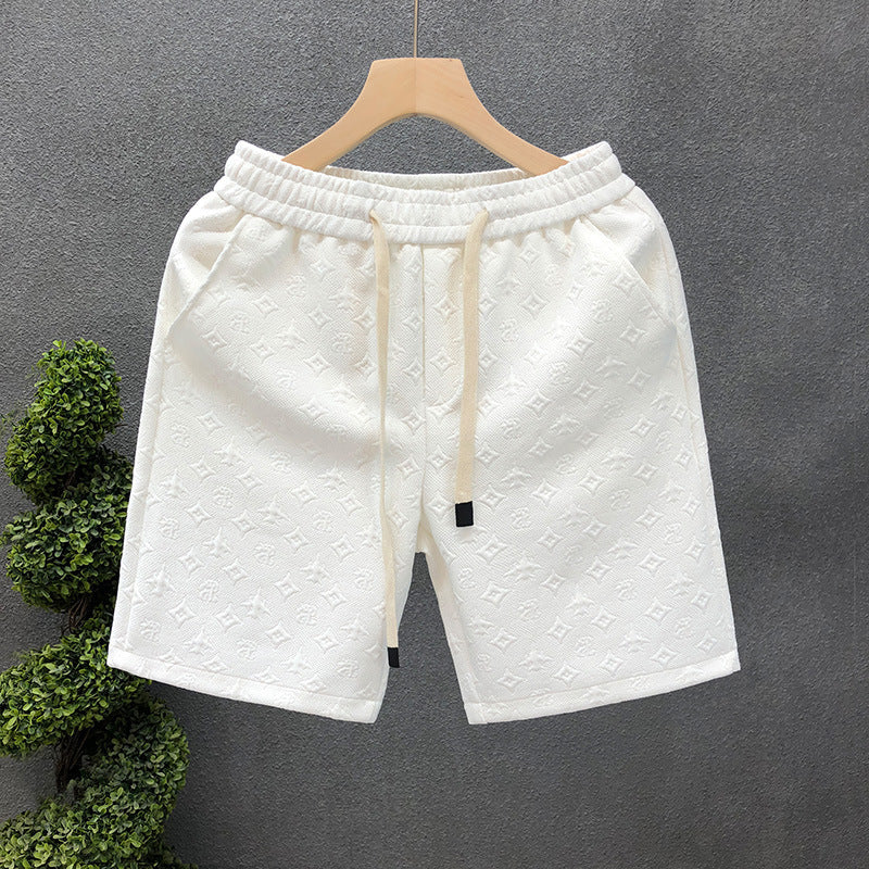 White Jacquard Shorts for Men – Stylish, Comfortable Casual and Athletic Shorts
