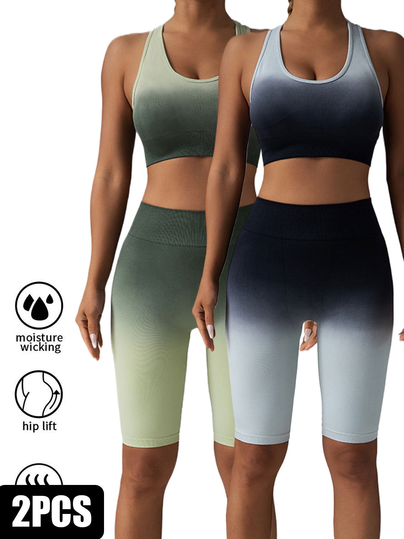 2 Pack Workout Shorts for Women – Scrunch Butt Lifting, High Waisted, Seamless Yoga Gym Booty Biker Shorts