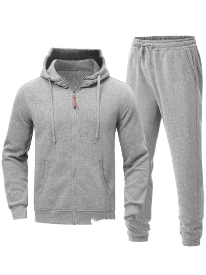 Men's Spring, Autumn And Winter Leisure Pullover Hooded Sweater Set